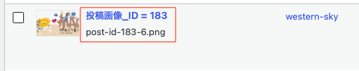 画像のアップロード時、メディアライブラリでどのように表示されるのか(fanction.phpに入れた場合)