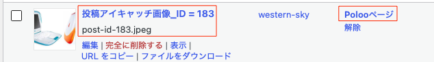 画像のアップロード時、メディアライブラリでどのように表示されるのか(fanction.phpに入れた場合)